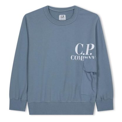 CP Company CP Kids Logo Sweat Jn42 Kids Crew Sweaters Turbulnce 60810 for sale