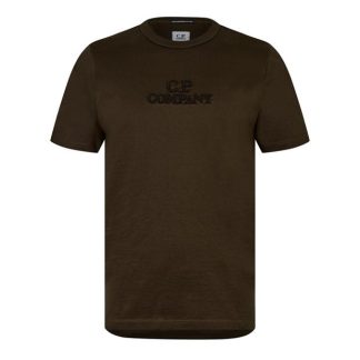 CP Company CP Logo Crew TS Sn34 Men Ivy Green 683  for sale