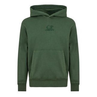 CP Company CP Logo Hoody Sn42 Men OTH Hoodies Duck Green 649 for sale