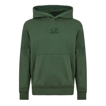 CP Company CP Logo Hoody Sn42 Men OTH Hoodies Duck Green 649 for sale