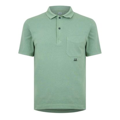 CP Company CP Logo Polo Sn42 Men Short Sleeve Polos Green Bay 626 for sale