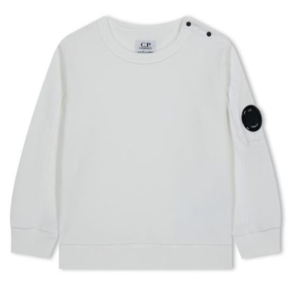 CP Company CP Logo Sweat Jn42 Kids Crew Sweaters Gauze Wht 10135 for sale