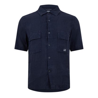 CP Company CP SS Shirt Sn43 Men Plain Shirt - Short Sleeve Ttl Eclipse 888 for sale