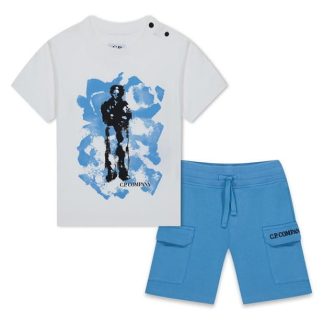 CP Company CP T-Shirt & Shorts Jn42 Kids Gauze Wht 10135  for sale