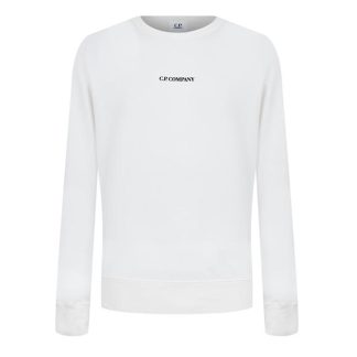 CP Company Crew Sweater Men Crew Sweaters Gauze White 103 for sale