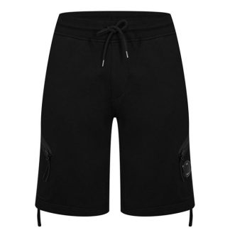 CP Company Diagonal Raised Fleece Lens Shorts Men Black 999  for sale