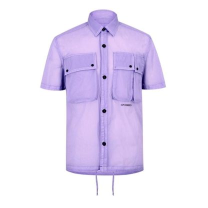 CP Company Drawstring Short Sleeve Shirt Men Plain Shirt - Short Sleeve Cosmic Sky 750 for sale