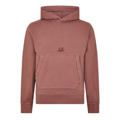 CP Company Embroidered Logo Hooded Sweatshirt Men Crew Sweaters Cedar Wood 476 for sale