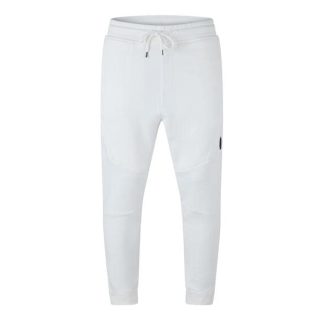 CP Company Fleece Tapered Joggers Men Closed Hem Fleece Jogging Bottoms Gauze White 103 for sale