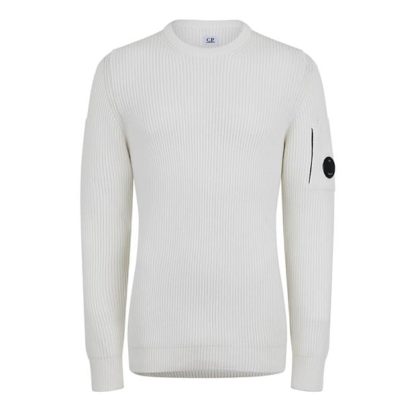 CP Company Lens Jumper Men Jumpers Gauze Wht 103 for sale