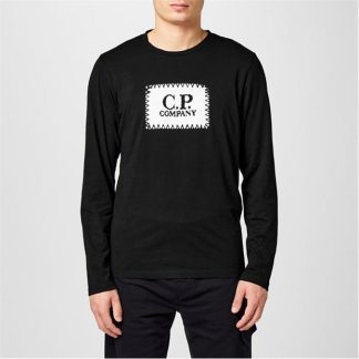 CP Company Long Sleeve Top Men Long Sleeve T-Shirts Black 999 for sale