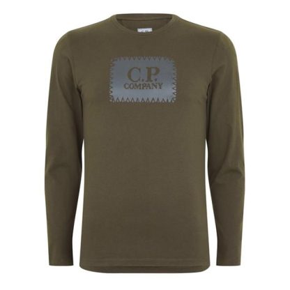 CP Company Long Sleeve Top Men Long Sleeve T-Shirts Brnze Green 648 for sale