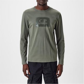 CP Company Long Sleeve Top Men Long Sleeve T-Shirts Ivy Green 669 for sale