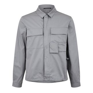 CP Company Metropolis Gabardine Pocket Shirt Men Plain Shirt - Long Sleeve Drizzle Gry 913 for sale