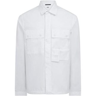 CP Company Metropolis Gabardine Pocket Shirt Men Plain Shirt - Long Sleeve White 101 for sale