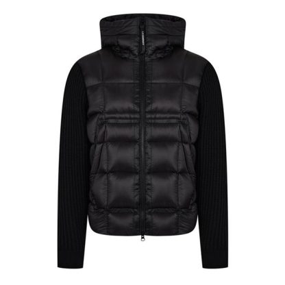 CP Company Mixed Knit Goggle Jacket Men Black 999  for sale