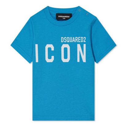 DSQUARED2 Babies Icon T Shirt Kids Regular Fit T-Shirts Blue DQ818 for sale