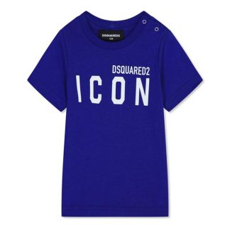 DSQUARED2 Babies Icon T Shirt Kids Regular Fit T-Shirts Blue DQ861 for sale