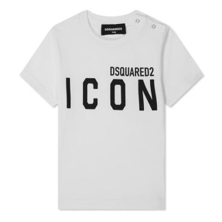 DSQUARED2 Babies Icon T Shirt Kids Regular Fit T-Shirts White DQ100 for sale