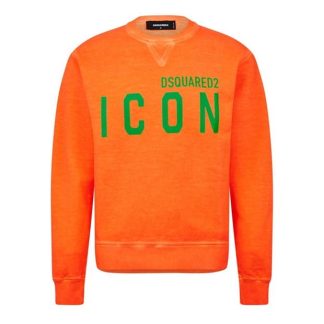 DSQUARED2 Be Icon Cool Fit Sweatshirt Men Orange/Green  for sale