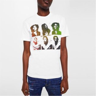 DSQUARED2 Bob Marley Print T-Shirt Men White 100  for sale