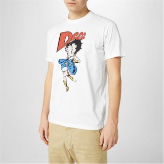 DSQUARED2 Boop Graphic T-Shirt Men Regular Fit T-Shirts White for sale