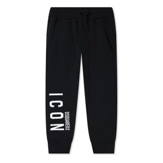 DSQUARED2 Boys Icon Jogging Bottoms Kids Closed Hem Fleece Jogging Bottoms Black DQ900 for sale