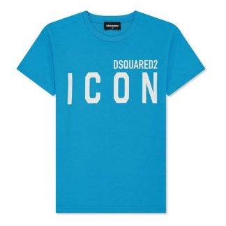 DSQUARED2 Boys Icon T Shirt Kids Regular Fit T-Shirts Blue DQ818 for sale