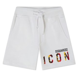 DSQUARED2 Boys Palm Icon Shorts Kids White Dq100  for sale