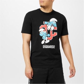 DSQUARED2 Character Print T Shirt Men Black 900  for sale