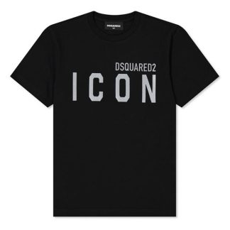 DSQUARED2 Children'S Fluorescent Icon T Shirt Kids Regular Fit T-Shirts Black DQ90R for sale