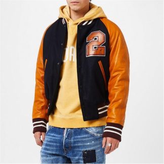 DSQUARED2 College Bomber Jacket Men Navy  for sale