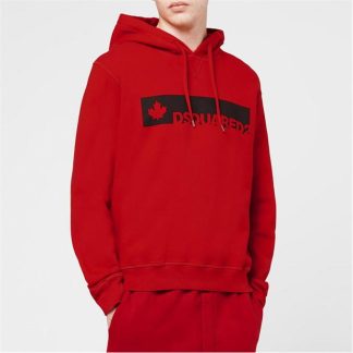 DSQUARED2 Cool Fit Hoodie Men OTH Hoodies Red/Black 312 for sale