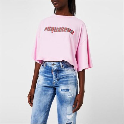 DSQUARED2 DSQ Easy Tee Ld34 Women Baby Pink  for sale