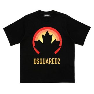 DSQUARED2 DSQ Graphic Tee Jn34 Kids Black Red Dq90s  for sale