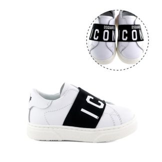 DSQUARED2 DSQ Icon Slip Traine In42 Kids Wht/Blk Var 1  for sale