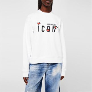 DSQUARED2 DSQ Icon Swtshrt Ld34 Women White  for sale