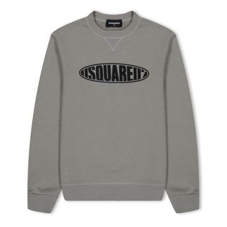 DSQUARED2 DSQ Logo Crew Jn42 Kids Crew Sweaters Grey DQ915 for sale