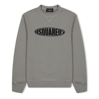 DSQUARED2 DSQ Logo Crew Jn42 Kids Crew Sweaters Grey DQ915 for sale