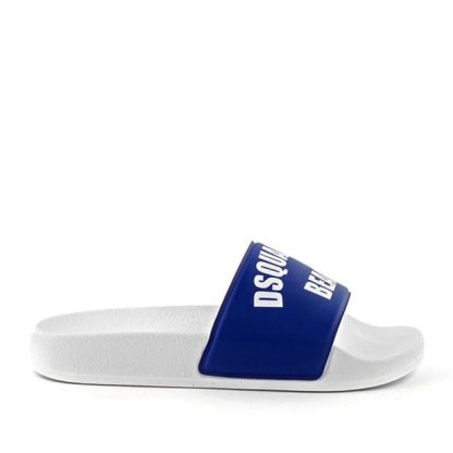 DSQUARED2 DSQ Logo Slides Jn42 Kids Wht/Blu Var 3  for sale