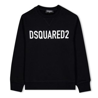 DSQUARED2 DSQ Logo Sweat  Jn42 Kids Crew Sweaters Black DQ900 for sale