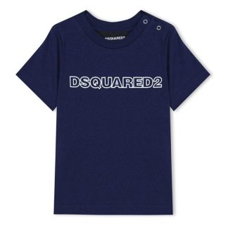 DSQUARED2 DSQ Logo T-Shirt In34 Kids Regular Fit T-Shirts Blue DQ875 for sale