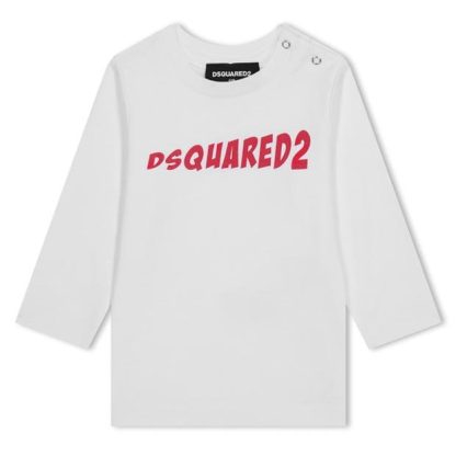 DSQUARED2 DSQ Logo T-Shirt In34 Kids White Dq100  for sale