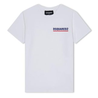 DSQUARED2 DSQ Logo T-Shirt Jn34 Kids Regular Fit T-Shirts White DQ100 for sale