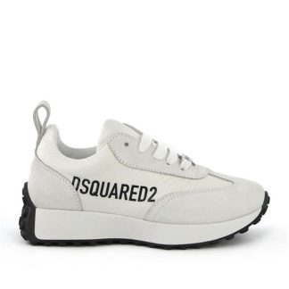 DSQUARED2 DSQ Logo Trainers Jn42 Kids Wht/Blk Var 2  for sale