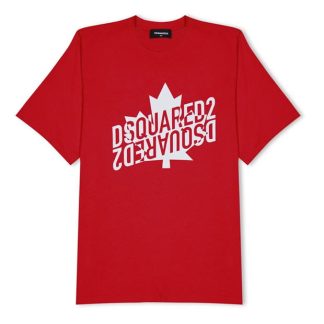 DSQUARED2 DSQ Maple Logo Tee Jn34 Kids Regular Fit T-Shirts Red DQ411 for sale