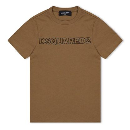 DSQUARED2 DSQ Outline Tee Jn34 Kids Regular Fit T-Shirts Brown DQ769 for sale