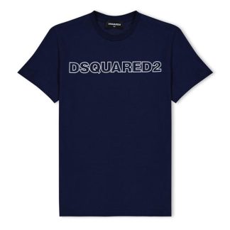 DSQUARED2 DSQ Outline Tee Jn34 Kids Regular Fit T-Shirts Navy DQ875 for sale