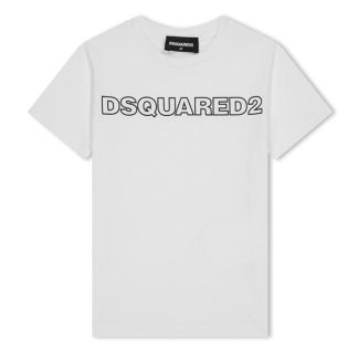 DSQUARED2 DSQ Outline Tee Jn34 Kids Regular Fit T-Shirts White DQ100 for sale