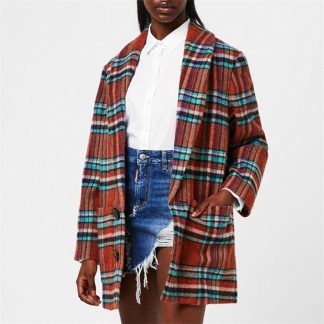 DSQUARED2 DSQ Pckt Coat Ld34 Women Brick/Blue  for sale